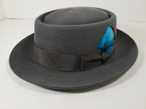 BILTMORE ASHFORD GRAY FUR FELT HAT PORK PIE MADE IN USA - Picture 1 of 7