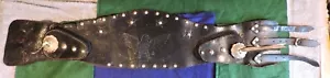 Vintage Harley Davidson Studded Leather Kidney Belt w/Hardware & Engraved Eagle - Picture 1 of 15