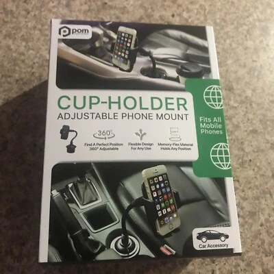 POM 360 FLEX Phone/GPS Cup Holder Adjustable Phone Mount Rotate BENDABLE ARM - Image 1 of 3