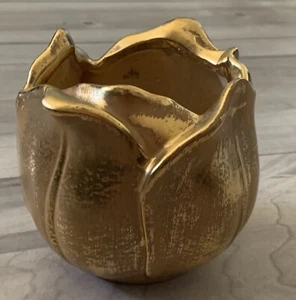 Stangl Art Pottery 4” Tulip Granada Gold Mid Rose Vase EUC Vintage - Picture 1 of 5