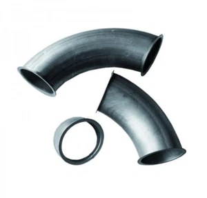 Arco de tubo de llenado de pellets con borde de reborde DN 100, acero galvanizado - Imagen 1 de 2