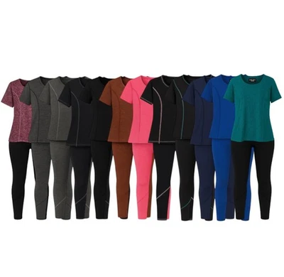 Womens Sportswear Sets Tracksuits Round Neck Top Sports Legging Activewear Gym - Image 1 of 4