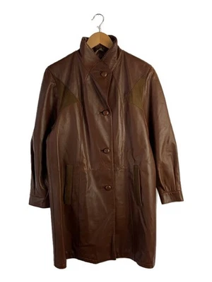 Adarcrea/Trench Coat/7/ Leather/Brw/Plain 1412 - Image 1 of 4