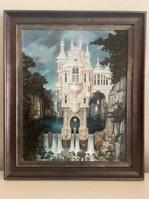 Daniel Merriam "Over the Falls" Giclée on Canvas Fine Art Print Framed - Image 1 of 4