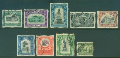 PERU 1907 PICTORIAL set Scott # 168-176 used VF - SCARCE complete set - Image 1 of 2