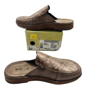 Naot Womens Procida Soft Stone Golden Cobra Leather Mules 39 8 NEW - Picture 1 of 6