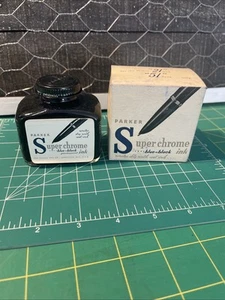 Vintage - New Old Stock - Parker Super Chrome FULL Blue-Black Ink - Picture 1 of 5