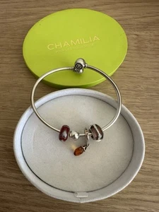 Chamilia Sterling Silver 925 Charm Bracelet With Charms - Picture 1 of 8