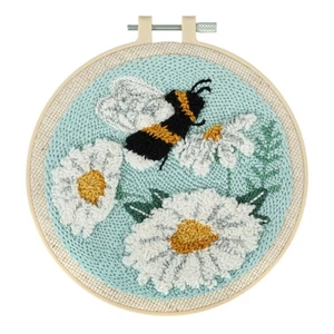 Trimits Bee and Flowers Embroidery Punch Needle Kit - Picture 1 of 3