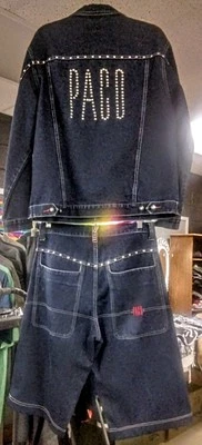 Paco Custom Glam Studded Clubwear Punk Skater Grunge Y2K Shorts Set Size Med/ 32 - Image 1 of 4