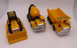 Vintage Tootsie Toy Construction Vehicles Lot of 3 Bulldozer Cement Mixer NM - Picture 1 of 2