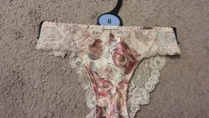  MARKS & SPENCERS AUTOGRAPH FLORAL BRAZLIAN BRIEFS SIZE UK 8  BNWOT   - Picture 1 of 3