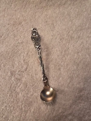 Антикварная горчичная ложка LILY WHITING из чистого серебра без монограммы чаша 5 дюймов GW - Изображение 1 из 4