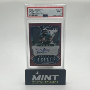 Jalen Hurts 2022 Absolute Legends Signatures rojo/35 PSA 9 - Imagen 1 de 5
