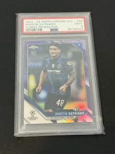 2021-22 TOPPS CHROME UCL MARTIN SATRIANO Purple Refractor 142/250 PSA 9 Rookie - Picture 1 of 2