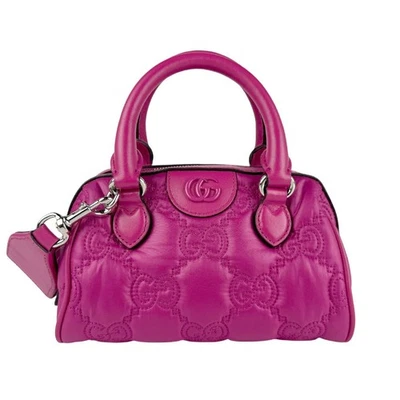 Auténtico Bolso de Mano GUCCI GG Matelasse Bolso de Hombro Bolso de 3 Vías Nailon Magenta - z6321 Foto 1 de 4