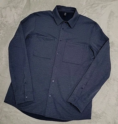 Camisa Compatibilidad Lululemon Para Hombres Mediana Azul Marino Ropa de Trabajo Elástica a Presión M3AW4S Foto 1 de 4