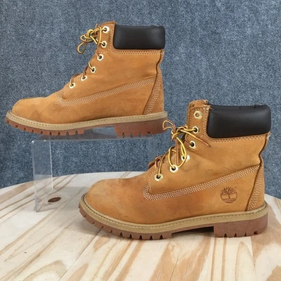 Timberland Boots Youth 4.5 M Brown 6 Inch Premium Waterproof Hiking Faux Leather - Image 1 of 4