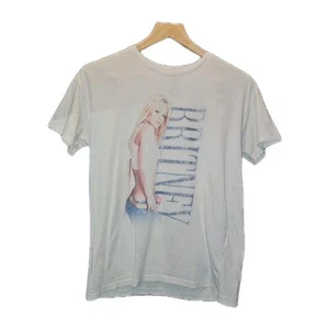 Stradivarius Britney Spears Rinestone Graphic White T Shirt Size S - Picture 1 of 6