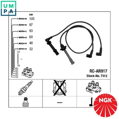 IGNITION CABLE KIT 7312 FOR ALFA ROMEO AR 16101 3.0L 6cyl SPIDER - Image 1 of 4