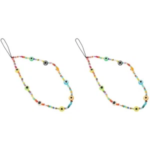 Set of 2 Devil's Eye Mobile Chain Simpatico Ciondolo Per Cinturino Del Telefono - Photo 1/12