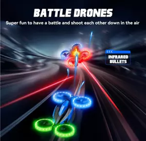 Drones for kids, 3in1 Battle Drone with LED Lights, 3D Flip, Circle Fly Remote - Picture 1 of 6