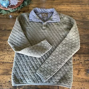 Drake Clothing Waterfowl Quarter Button Gray/green Quilted Pullover Sz S - Picture 1 of 7
