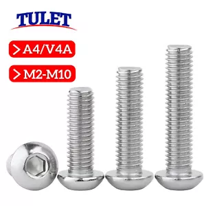 Viti a testa cilindrica M2 M2,5 M3 M4 M5 M6 M8 M10 ISK acciaio inox A4 V4A DIN ISO 7380 - Foto 1 di 111