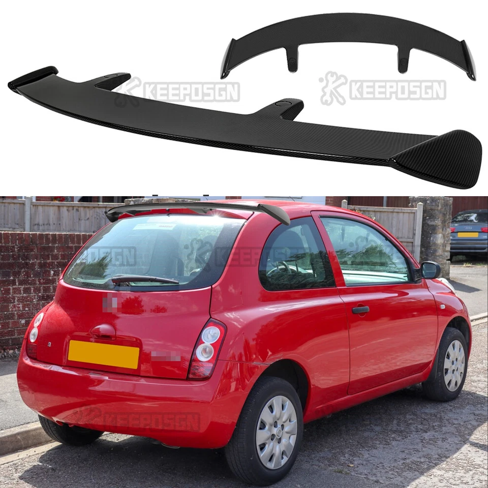 For Nissan Micra Hatchback Matte Black Rear Roof Window Trunk Spoiler Wing Lip - Image 1 of 4