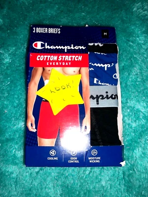 3 CALZONCILLOS BOXER CAMPEONES DE ALGODÓN AZUL COBALTO ROJO NEGRO ROJO PARA HOMBRE Talla MEDIANA NUEVOS CON ETIQUETAS Foto 1 de 2
