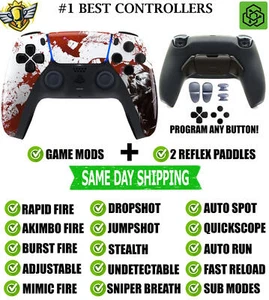 Blood Zombie V2 Pro Modded + 2 Reflex Paddles Silent Modz Controller for PS5 OEM - Picture 1 of 2