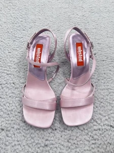 Women's Unlisted Kenneth Cole Soft Pink Open Toe Strappy Block Heels Size 7.5 - Picture 1 of 8