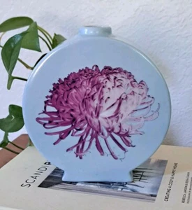 Designer Vase Didier Blardat Paris Porcelain Hand Painted Chrysanthemum Vase EUC - Picture 1 of 6