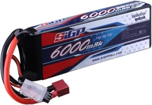 SIGP 2S 7.4V Lithium Battery 6000mAh 70C Soft Case with T Plug Suitable for Remo - Picture 1 of 7