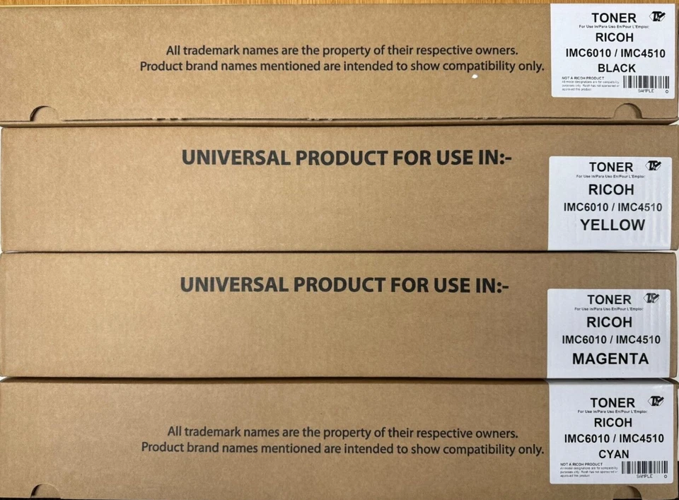 SET OF TONER FOR RICOH IM C4510 C6010 CYAN YELLOW MAGENTA BLACK VAT INCLUDED - Image 1 of 1