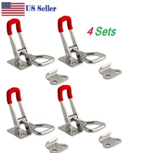 4pcs Steel Toggle Latch Catches Adjustable Lock Clamp For Boxes Case - Picture 1 of 2