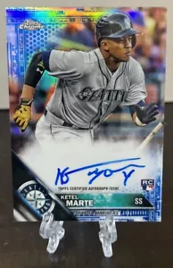 2016 Topps Chrome AUTO /150 Blue Refractor Ketel Marte #RA-KM Rookie RC D-BACKS - Picture 1 of 3