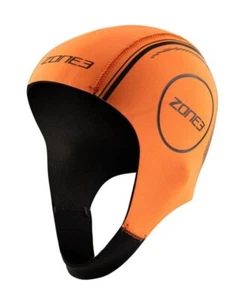 Zone3 Neoprene 4mm Cold Water Open Water Swimming Cap Orange Hi-Vis Small - Picture 1 of 5