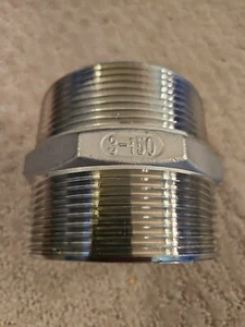 New 3” X Close MNPT Straight Hex Nipple 304 Stainless Steel #150 - Picture 1 of 2
