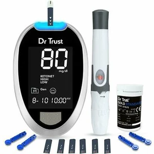 Dr. Trust Fully Automatic Blood Sugar Testing Glucometer Machine with 10 Strips - Picture 1 of 5