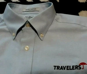 NEU Herren ~ TRAVELERS INSURANCE ~ Oxford Hemd ~ Large Reg ~ LL Bean - Bild 1 von 4