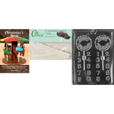 Cybrtrayd "Birthday Lolly" Chocolate Mold With Chocolatier's Guide - 50 pc - NIP - Image 1 of 4