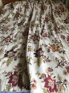 BEDECK ELEMENTS Cotton Pencil Pleat Curtains Large Pattern 63”W 70” L Excellent - Picture 1 of 8