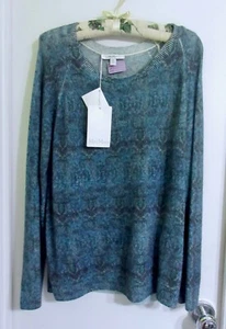 Neu mit Etikett Max Mara L 100 % Kaschmir Pullover blau melange Pullover Original $ 795 - Bild 1 von 12