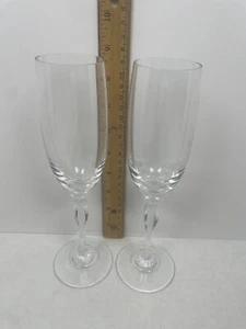 2 Waterford Marquis Crystal Champagne Flutes Glasses Stemware FREE SHIP - Picture 1 of 5