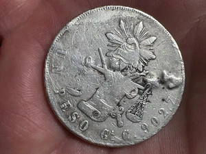 Original Mexico Rare 1872 Ga Un Peso Key Date coin - Picture 1 of 3