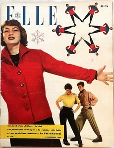 ELLE Magazine n° 208 du 21 Novembre 1949 ancienne revue de Mode Couture Le SKI - Picture 1 of 6