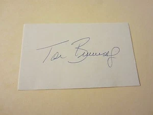 Tarjeta índice firmada autografiada por Tom Brunansky 3X5 MLB béisbol California Angels - Imagen 1 de 3