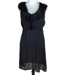 Converse One Star Black Sleeveless Elastic Waist Ruffle Dress Size Small NEW - Picture 1 of 4