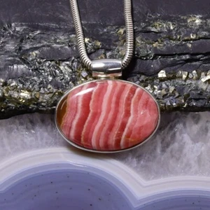 Rhodochrosit Anhänger, 925er Silber, Edelsteinanhänger (12907), Edelsteinschmuck - Bild 1 von 1